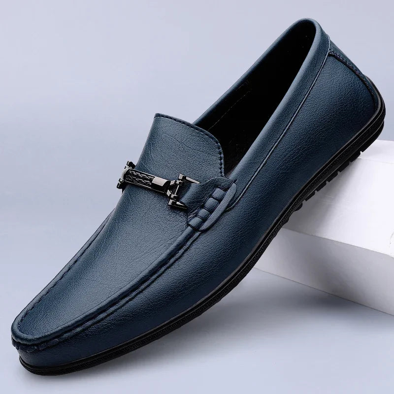 Marque de luxe hommes mocassins mode printemps automne chaussures décontractées nouveaux hommes confortables conduite appartements en cuir véritable mocassins chaussures de marche