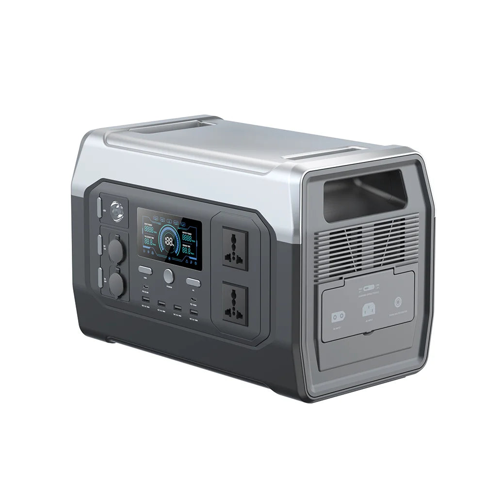 VeFePO4-Centrale électrique portable, Alimentation mobile, Sir Aors solaires, Stockage de batterie pour le camping, 2600W, 2048WH, 1800W, 1024WH