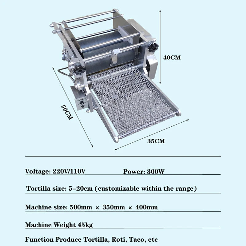 Machine à tortilla mexicaine industrielle entièrement automatique, presse à farine de maïs, produit de grains de pain, Machine Taco Roti pour la Production de tortillas