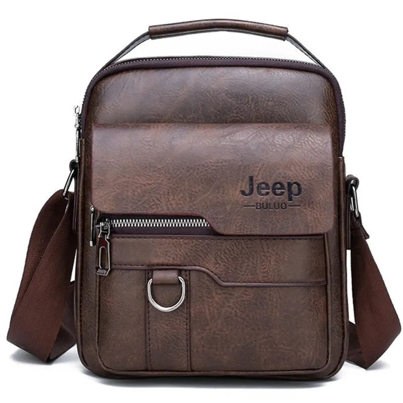 JEEP BULUO bandoulière sacs de messager affaires sac à main décontracté marque épaule nouveau haute qualité en cuir pour hommes d'affaires décontracté mode
