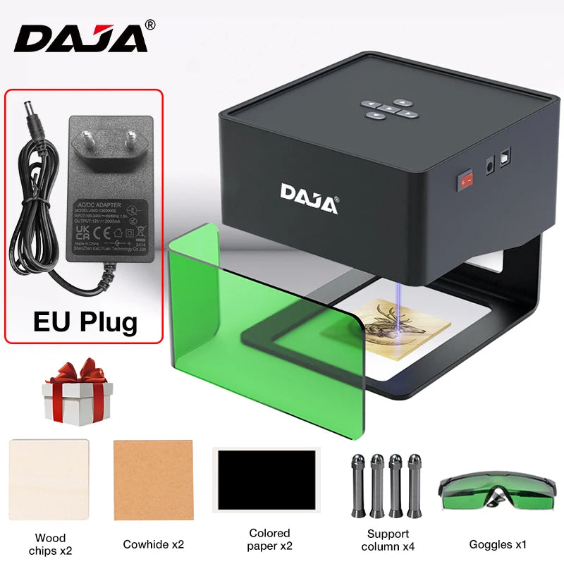 DAJA DJ6 Mini graveur Laser Portable bricolage Bluetooth Machine peint chien étiquette papier cuir en bois plastique Logo CNC Machine