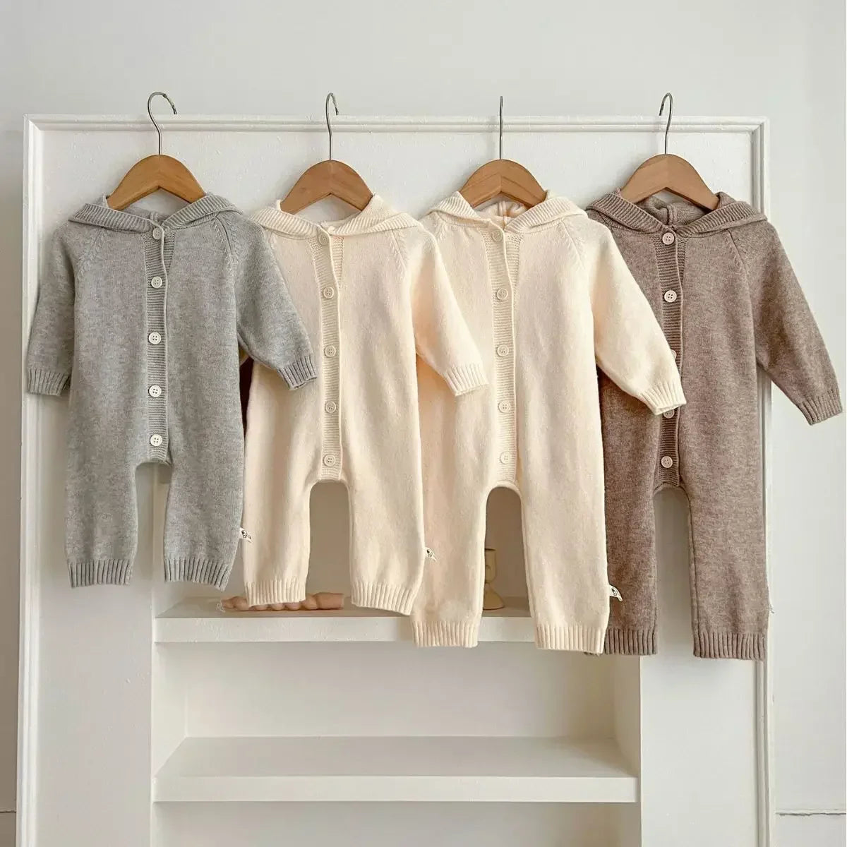 Combinaison mignonne avec petites oreilles d'ours pour bébé, vêtements une pièce pour garçon, vêtements d'escalade, automne, 7623