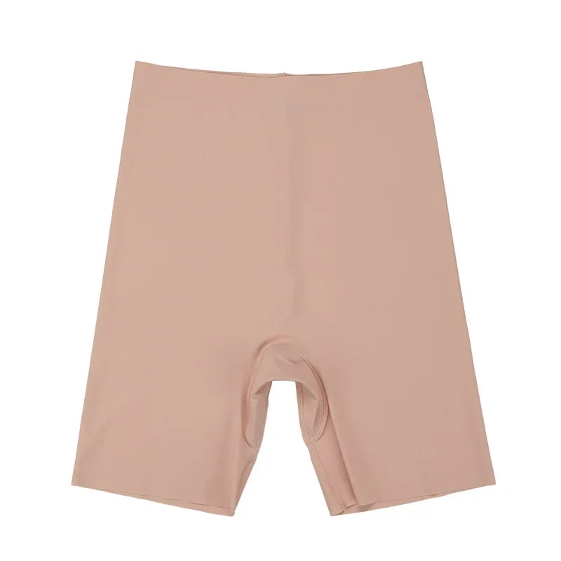 Leggings une pièce sans couture taille haute femme Lifting des hanches et ventre contractant Pantalon de sécurité Slim Cotton Ice Silk Boxer Slips