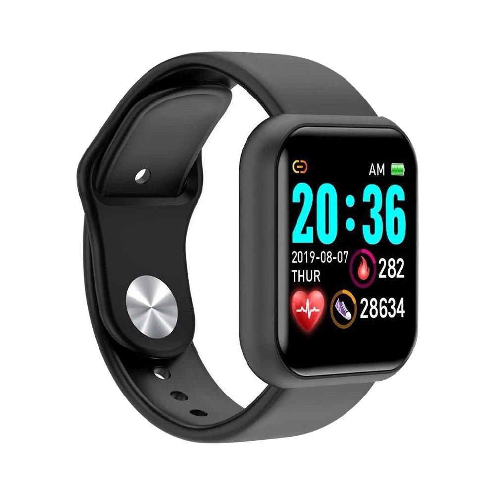 Montre intelligente multifonctionnelle hommes femmes Bluetooth connecté téléphone musique Fitness sport Bracelet moniteur de sommeil Y68 Smartwatch D20