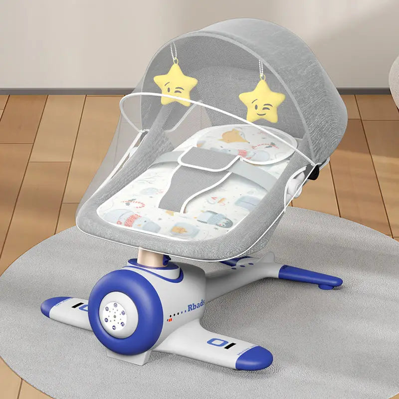 Chaise à bascule électrique de dessin animé pour bébé, chaise apaisante de musique Bluetooth pour bébé, berceau de couchage pour bébé, berceau électrique pour nouveau-né