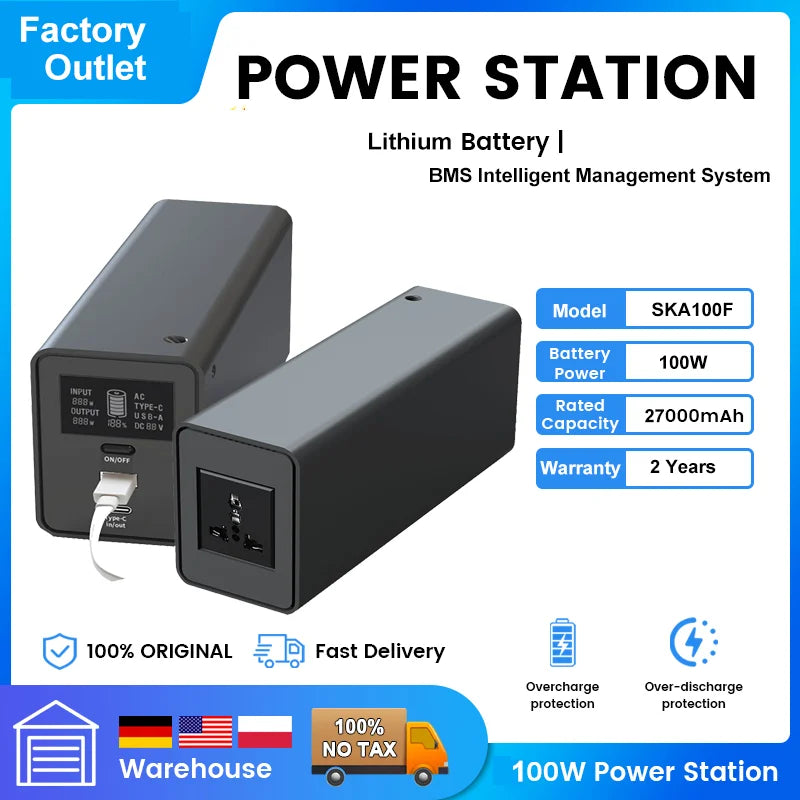 VeFePO4-Centrale électrique portable, Alimentation mobile, Sir Aors solaires, Stockage de batterie pour le camping, 2600W, 2048WH, 1800W, 1024WH