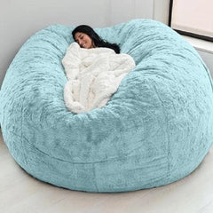 Pas de peluche gris pouf chaise géante pouf Pouf canapé-lit bouffée Futon chambre siège Tatami Relax salon meubles seulement sac étui