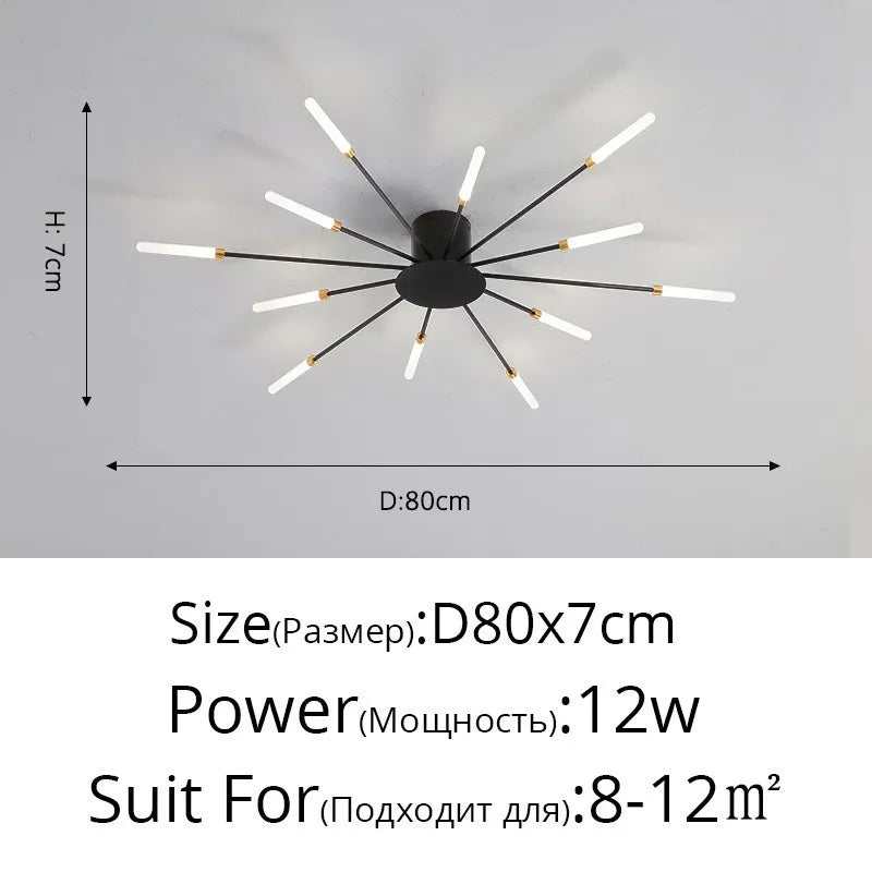 Modern LED Chandelier For Living Room Bedroom Home Roof Indoor Gold Metal Ceiling Lamp With Remote Control Lighting Lustre Decor