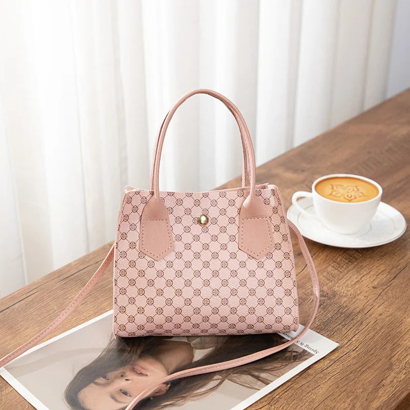 Sac à bandoulière imprimé rétro minimaliste urbain, Mini sac contrasté, sac à main croisé diagonale de grande capacité à la mode