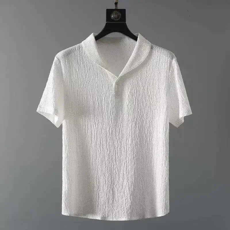 Ensemble de loisirs pour les hommes Nouveau Ensemble de sport mince d’été pour les hommes Mode Pantalon long à manches courtes Tendance Luxe léger