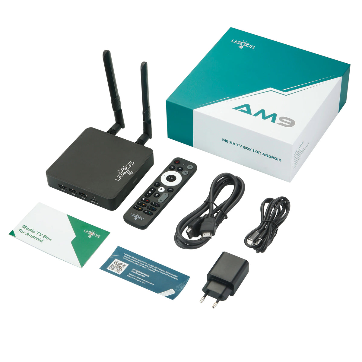 Ugoos AM9 4GB 64GB Smart TV Box Android 14 Amlogic S905X5 Wifi BT5.2 1000M 4K HDR décodeur lecteur multimédia