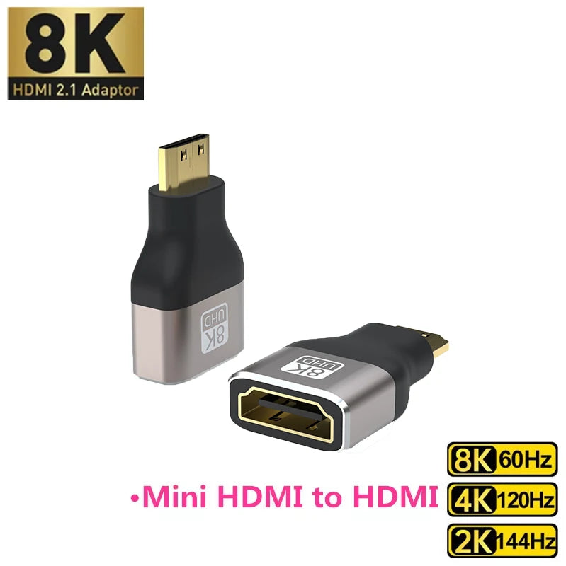 Adaptateur HDMI 2.1, 8K, Angle droit de 90 à 270 degrés, convertisseur mâle à femelle, connecteur d'extension de câble HDMI pour TV, ordinateur portable, moniteur