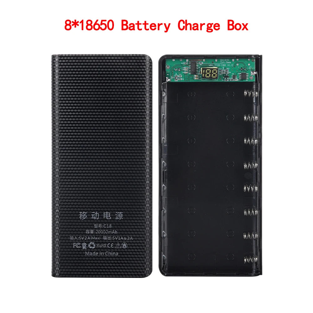Kebidumei double USB Micro USB Type C batterie externe coque 5V bricolage 4/6*18650 boîtier batterie Charge boîte de stockage sans batterie
