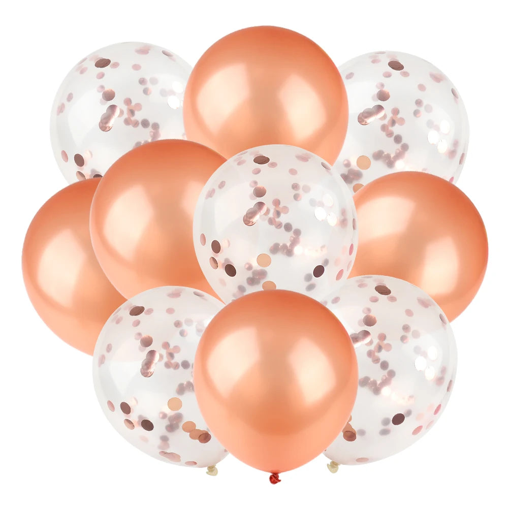 Ballons métalliques en forme d'étoile et de cœur, 14 pièces, ensemble de confettis or rouge bleu rose pour joyeux anniversaire, réception-cadeau pour bébé, mariage