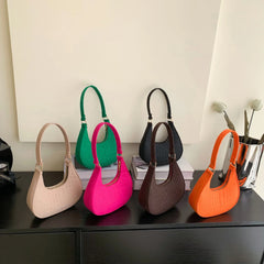 Sacs à bandoulière en tissu feutré pour femmes, pochette sous les bras à petite poignée, pochette de luxe de couleur unie, sac à main avec bourse