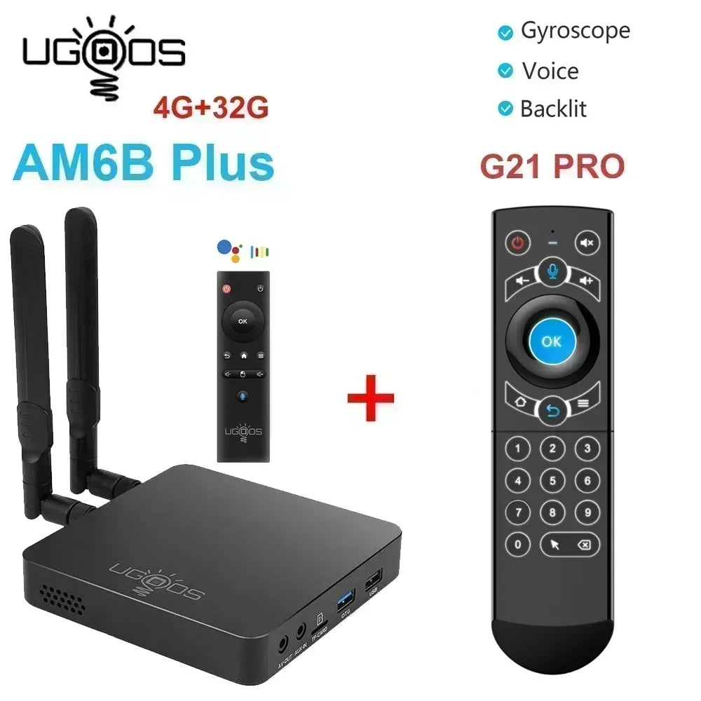 Ugoos AM6B plus Amlogic S922X-J Android 9 boîtier de télévision intelligent 4GB DDR4 32GB Wifi 6 1000M BT5.0 4K décodeur AM6 Plus boîtier de télévision