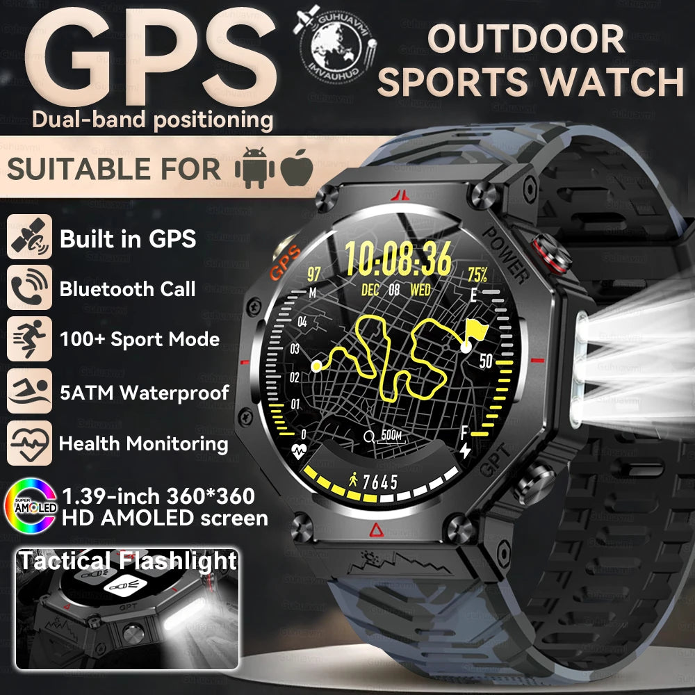 Nouveau t-rex 3 Ultra extérieur GPS montre intelligente 5TM étanche intégré double bande GNSS altimètre sport natation hommes montres intelligentes militaires