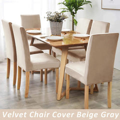 Housses de chaise en velours doux, épais, couleur unie, housse de siège extensible pour salle à manger, bureau, Banquet, Restaurant, 1 pièce
