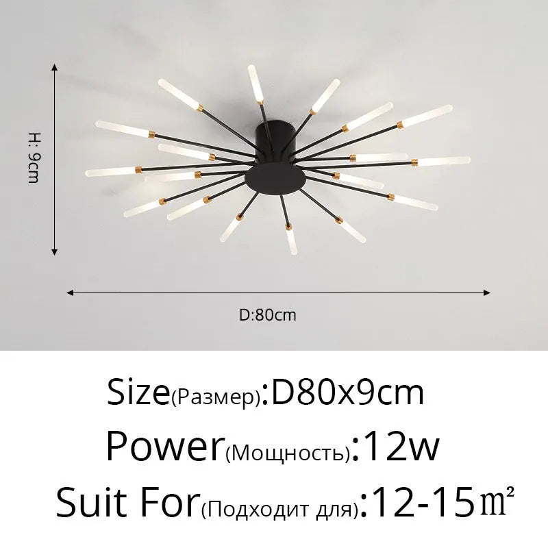 Modern LED Chandelier For Living Room Bedroom Home Roof Indoor Gold Metal Ceiling Lamp With Remote Control Lighting Lustre Decor