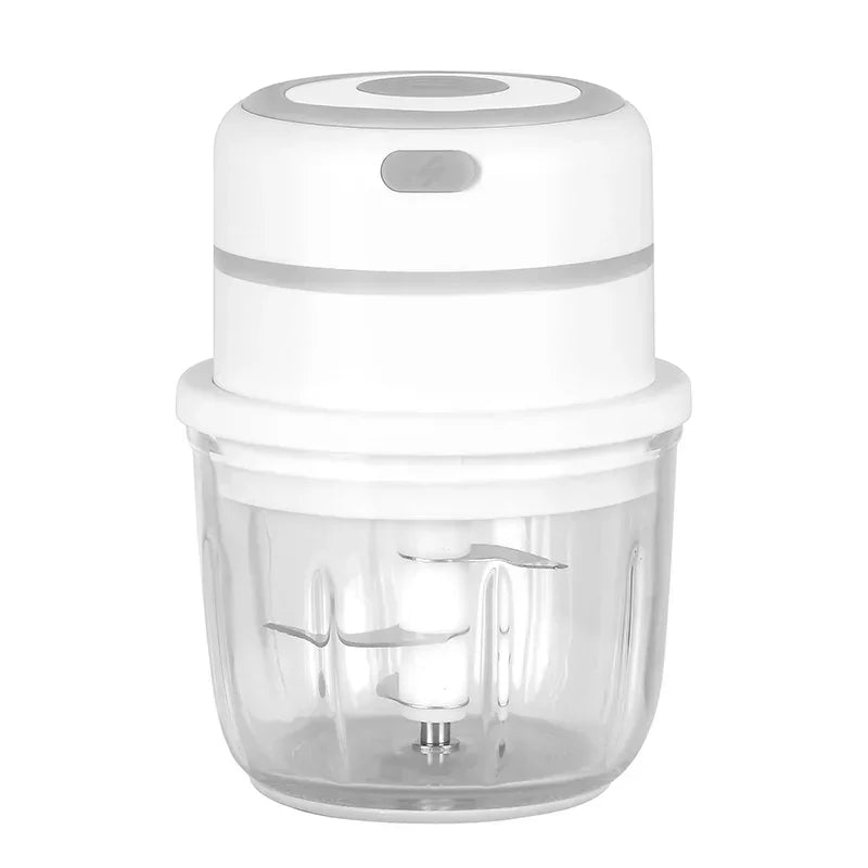 Hachoir à ail électrique de 300ML, chargeur USB, broyeur de viande et légumes, Mini broyeur d'ail et de piment en acier inoxydable, Gadgets de cuisine
