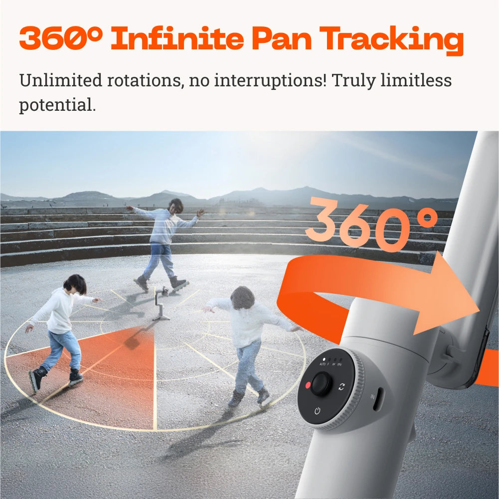 Insta360 Flow Pro - Stabilisateur de cardan alimenté par l'IA pour smartphone, compatible Apple DockKit, suivi 360, stabilisation à 3 axes