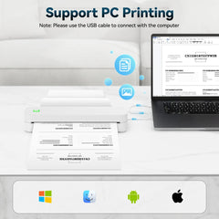 Imprimante thermique A4 Bluetooth PDF Excel mot Machine d'impression de documents similaire à l'imprimante D210 M08F M832 A40 ou 1PK de papier thermique