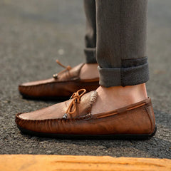Schoenen – mocassins en cuir décontractés pour hommes, chaussures de conduite souples et confortables