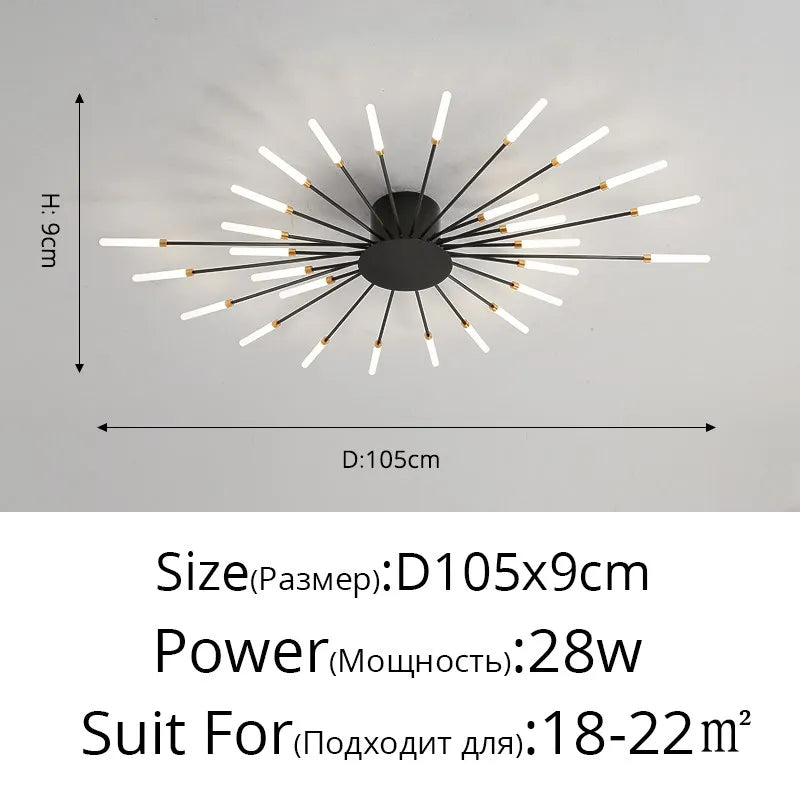 Modern LED Chandelier For Living Room Bedroom Home Roof Indoor Gold Metal Ceiling Lamp With Remote Control Lighting Lustre Decor