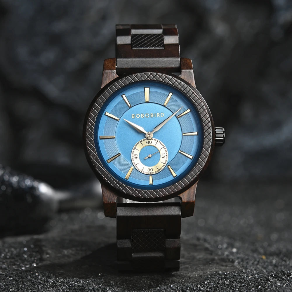 Wood Watch BOBOBIRD Top New Men's Quartz Wristwatch Fashion Business Clock Engraved Watches Custom Logo Great Birthday Gift Box