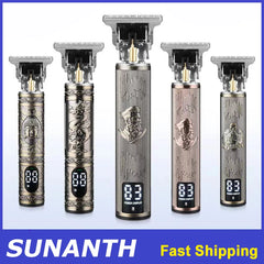 Tondeuse à cheveux électrique sans fil vintage, machine de découpe de cheveux, rasoir portable, barbier, chargement rapide USB, tondeuse pour coiffure