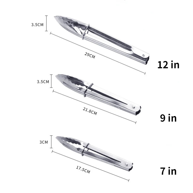 Kitchen Food Tong Stainless Steel Tool Heat Bread Salad BBQ Cooking Serving Utensil Meat Barbecue Tools Kitchen accessories