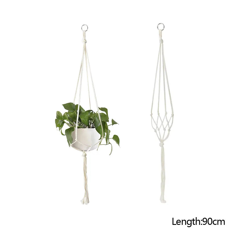 Panier suspendu de plantes en macramé fait à la main, support de Pots de fleurs, décoration suspendue de balcon, corde de levage nouée, fournitures de jardin pour la maison
