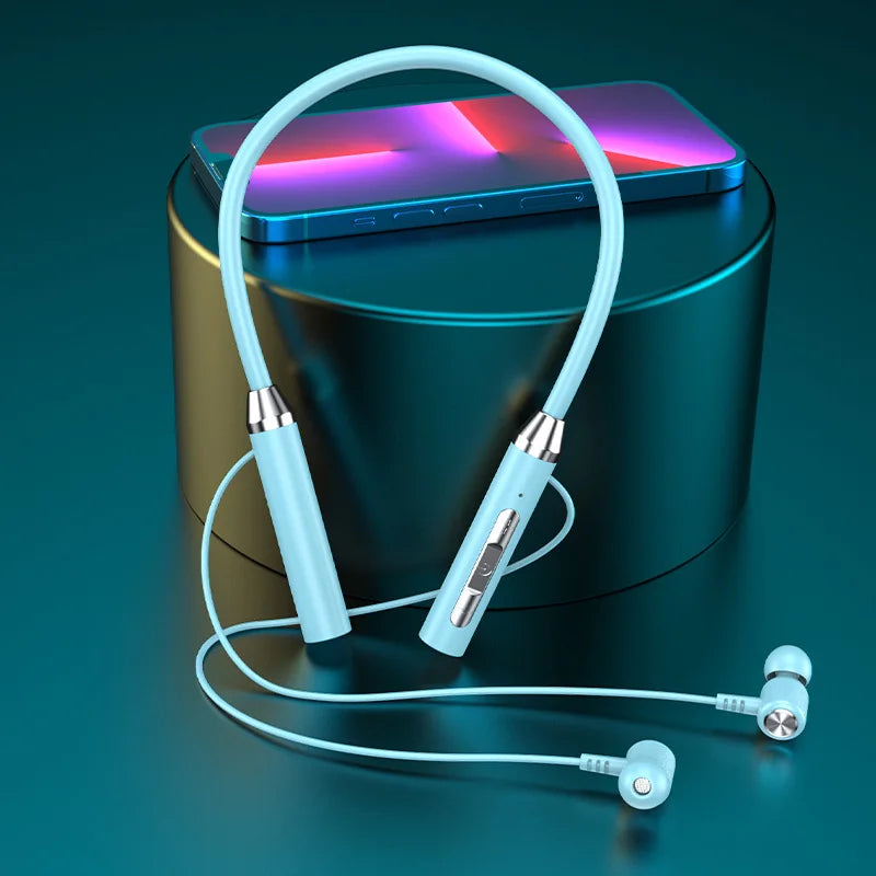 Écouteurs Bluetooth Casque sans fil Magnétique HIFI Sport Tour de cou Écouteurs TWS suspendus au cou Casque Blutooth sans fil avec micro