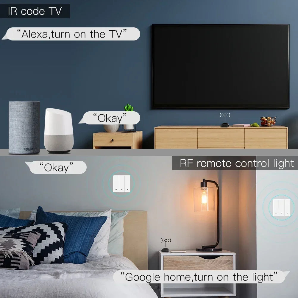 Télécommande universelle MOES WiFi RF IR, appareils RF, application Tuya Smart Life, commande vocale via Alexa, Google Home