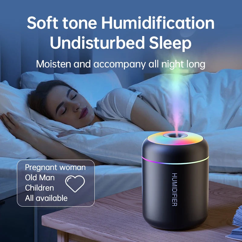 Mini humidificateur d'air électrique USB, diffuseur d'arômes, supporter ficateur d'huiles essentielles, brumisateur d'aromathérapie, lumières pour voiture, maison, chambre, 180ml