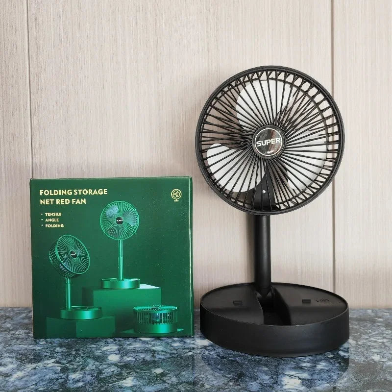 Portable Foldable USB Desk Fan Silent Adjustable Small Fan for Home Office Dorm Students Desktop Handheld Use