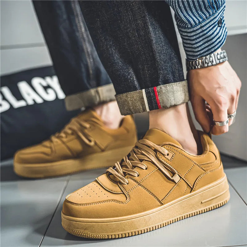 Baskets noires en daim pour hommes, baskets de skateboard rétro bon marché, baskets à plateforme décontractées, chaussures canisées pour hommes, automne