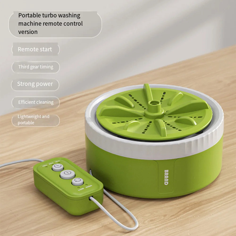 Mini lave-linge portable USB rotatif Turbo Fruit, lave-vaisselle de cuisine à ultrasons pour vêtements, maison, voyage, télécommande