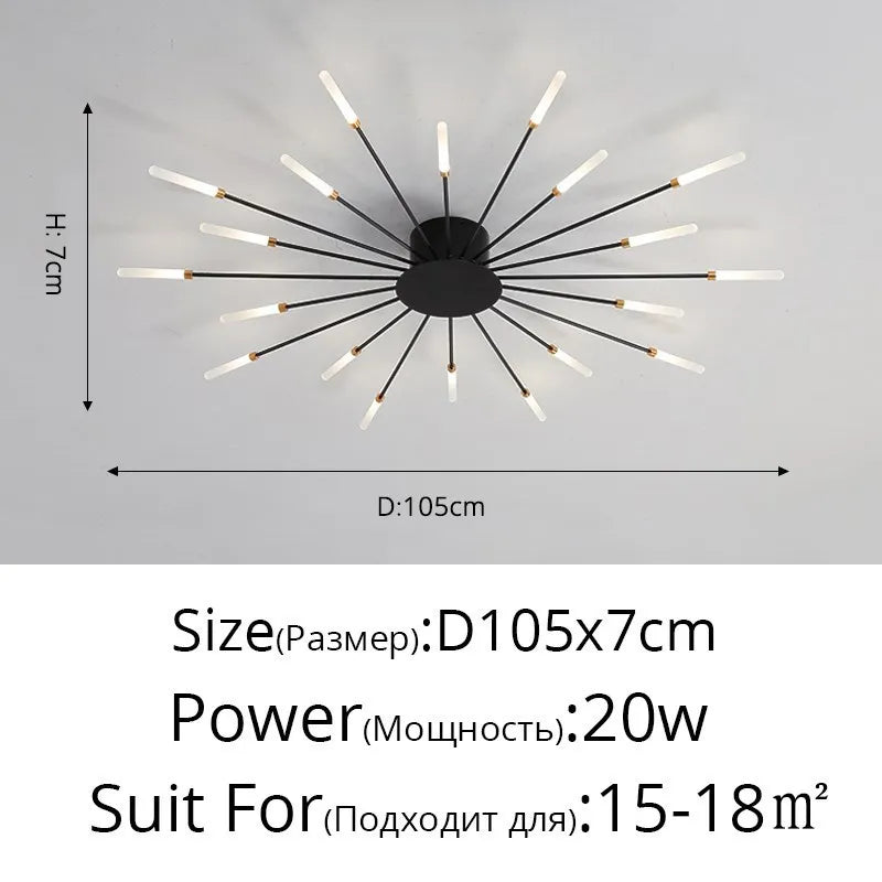 Modern LED Chandelier For Living Room Bedroom Home Roof Indoor Gold Metal Ceiling Lamp With Remote Control Lighting Lustre Decor