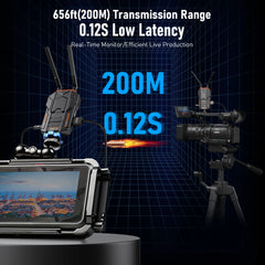 Lemorele-Kit d'extension HDMI sans fil, 200M, 5.8 mesurz, transmetteur et récepteur vidéo HDMI sans fil, adaptateur vidéo pour appareil photo Lapto