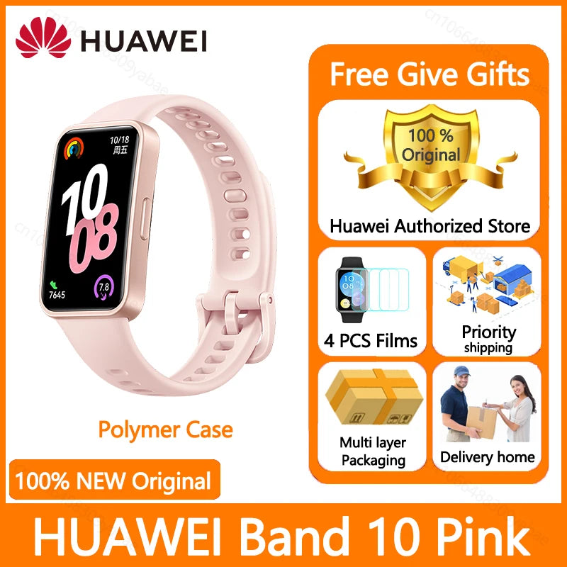 Montre connectée Huawei Band 10, originale, Compatible avec IOS et Android, suivi du sommeil, moniteur de santé, autonomie de 14 jours, nouvelle collection 2025