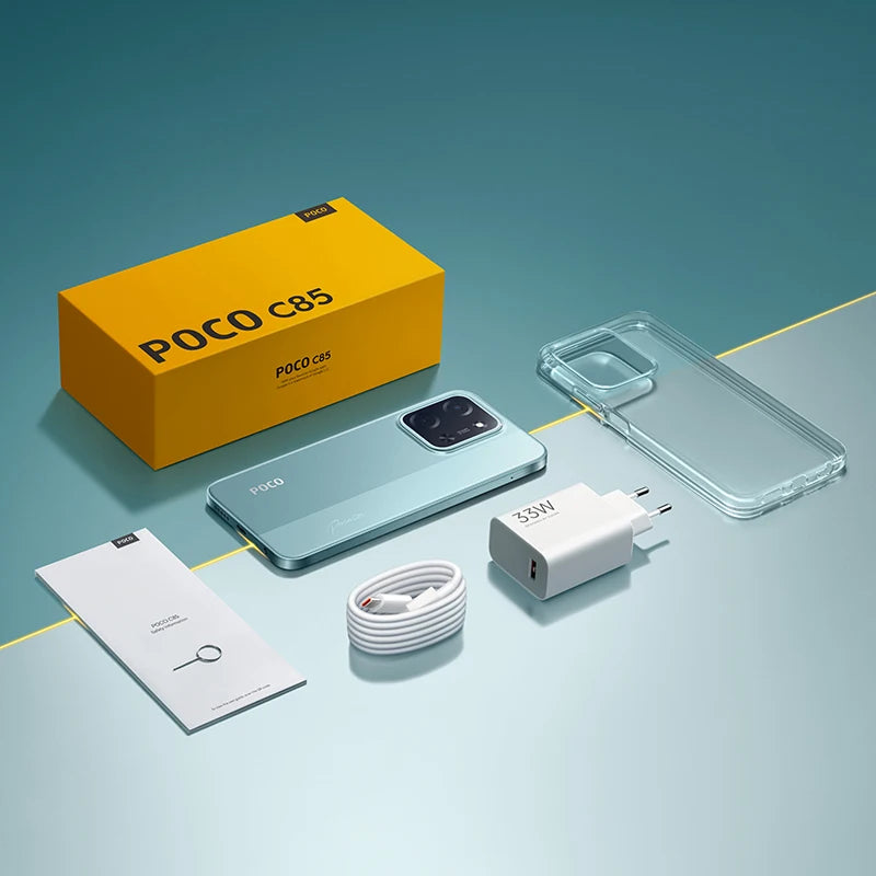 POCO C85 Version mondiale Smartphone MediaTek Helio G81-Ultra 6.9 "affichage Dot Drop batterie 6000mAh 50MP double caméra 33W NFC IP64