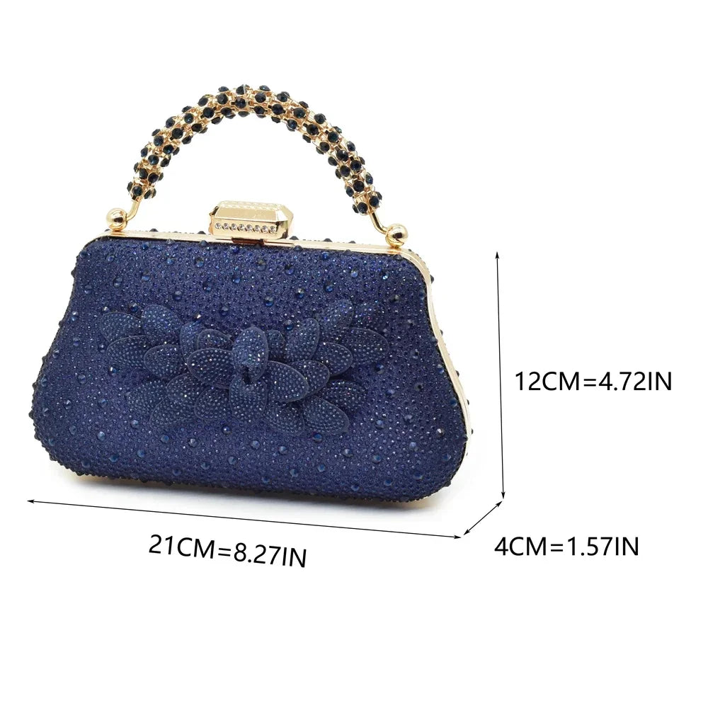 Ensemble de chaussures et de sacs italiens de luxe pour femmes, escarpins de mariage à bout pointu, talons hauts, strass, ensemble de chaussures et de sacs de fête pour dames