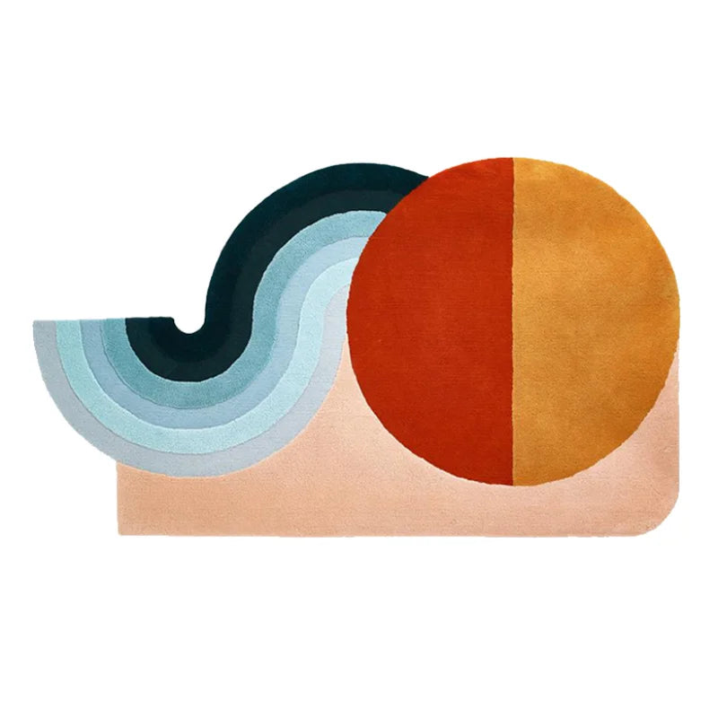 Tapis de luxe léger pour salon, en forme irrégulière, en peluche, polymères de sol, nordique, décor de chambre à coucher, rayé, épais, non ald lea