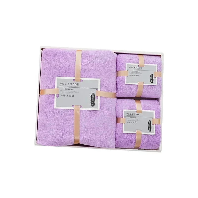 Ensemble de serviettes en microcarence pour demoiselle d'honneur, ensemble de salle de bain, Campanà séchage rapide, serviette de bain en polaire, coffret cadeau trois pièces