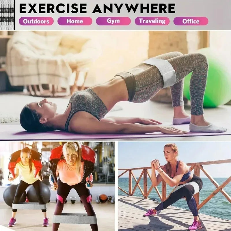 Bandes de résistance en tissu pour butin de hanche, bandes élastiques d'entraînement pour fessiers et cuisses, cercle de Squat, bandes de Fitness extensibles, boucles, équipement de gymnastique et de Yoga