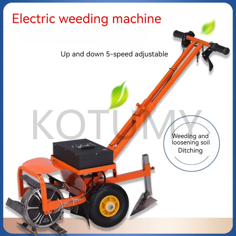 Tondeuse à gazon électrique avec fonction de désherbage et de rotation du sol, désherbage, ameublissement du sol