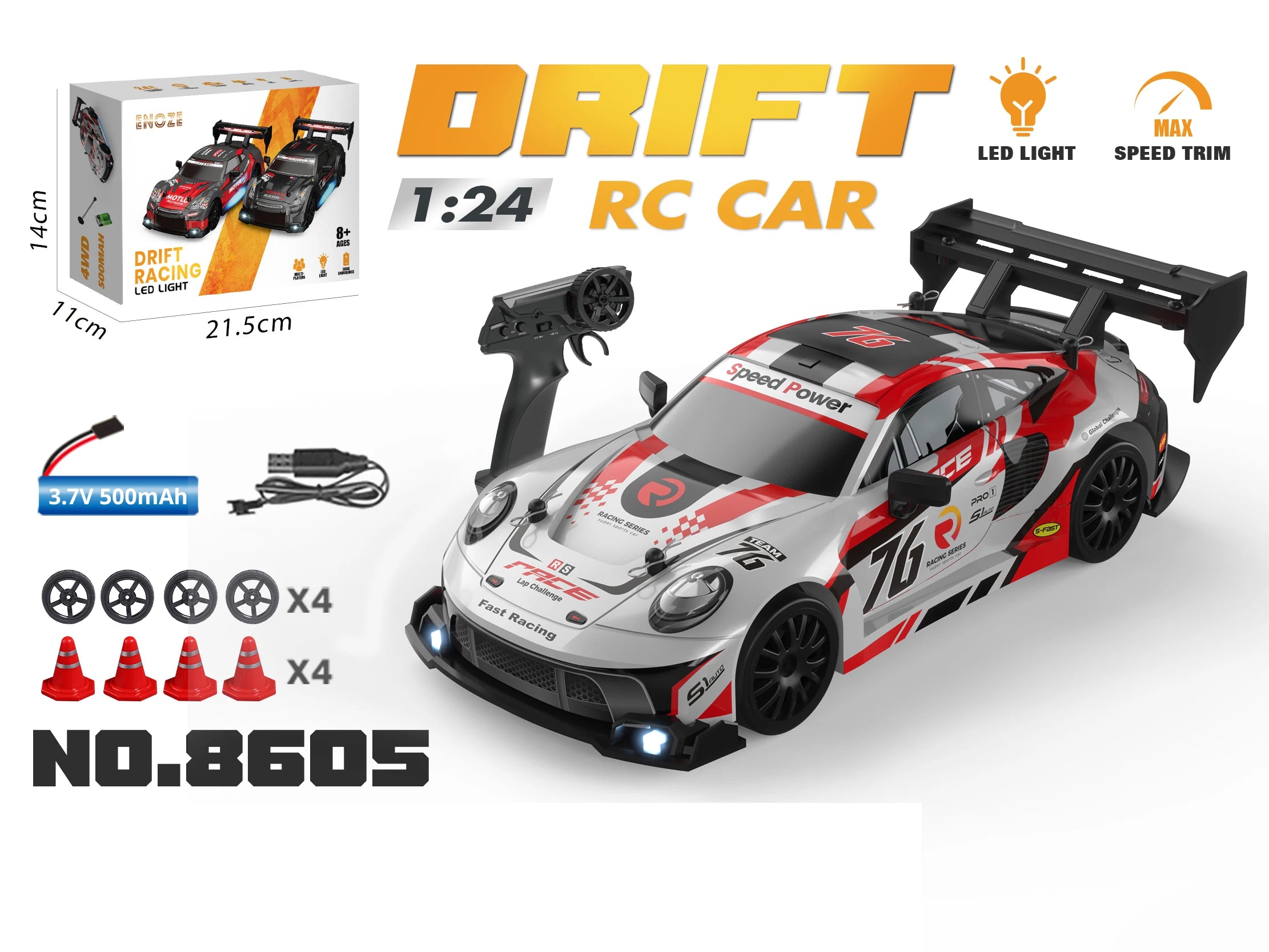 1:24 haute vitesse RC dérive voiture 2.4G 4WD télécommande Mini voiture de course compétition voiture de course jouet pour les enfants