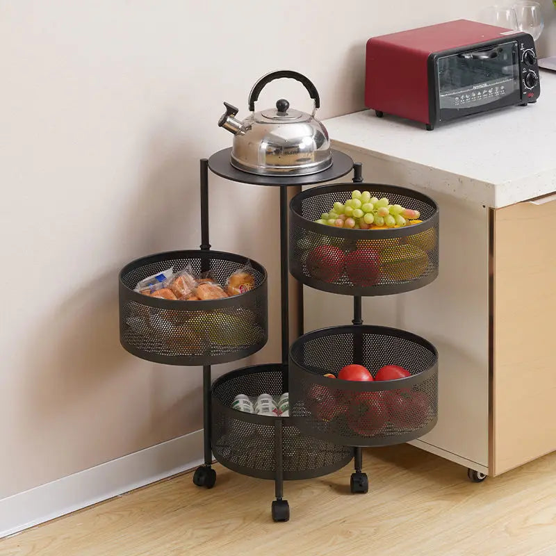 Petit chariot de rangement multicouche, chariot de cuisine moderne et créatif, meubles de maison simples, étagère rotative au sol, boîte à collation pour salon
