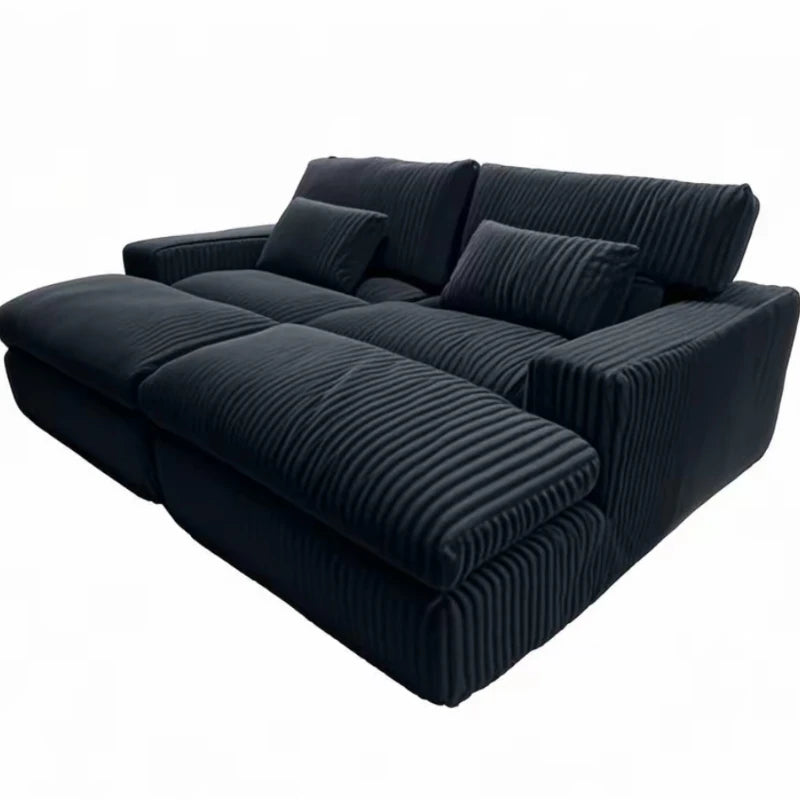 Canapé-lit Double en velours côtelé de luxe, Style italien rétro, pour salon, Compression sous vide, lavable, personnalisable